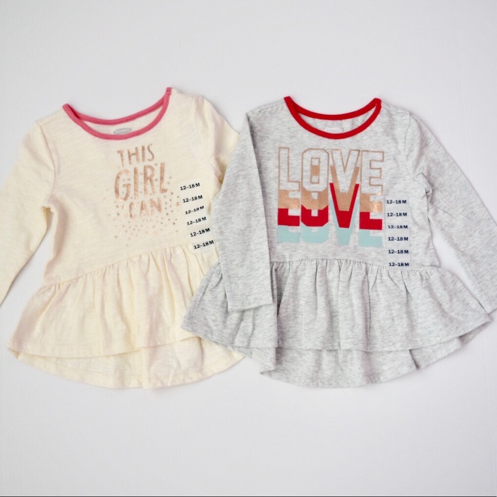 Bundle of (2) Old Navy Peplum-Hem Tops